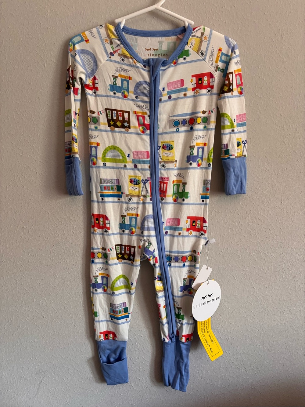 Little Sleepies 6-12 Education Train Pajamas NWT